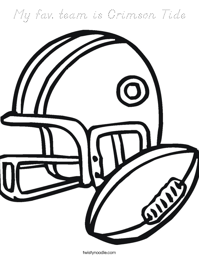 My fav. team is Crimson Tide Coloring Page