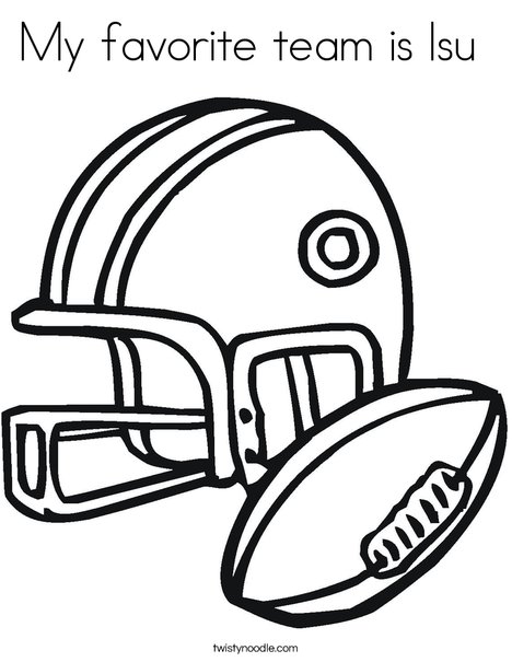 Football Helmet and Ball Coloring Page