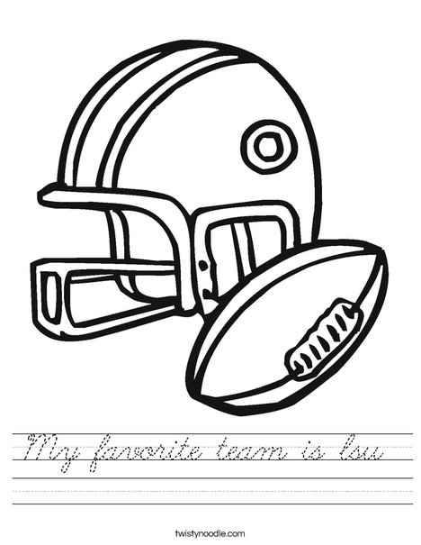 Football Helmet and Ball Worksheet
