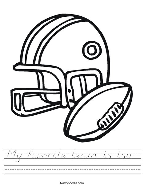 Football Helmet and Ball Worksheet