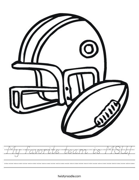 Football Helmet and Ball Worksheet