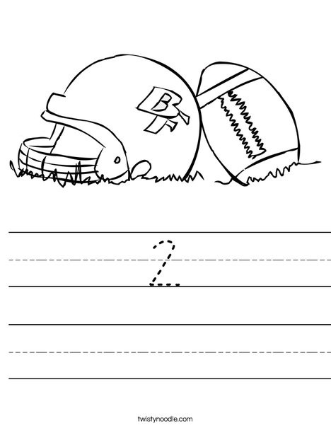 Helmet and Football Worksheet
