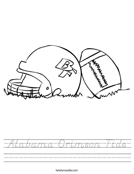 Helmet and Football Worksheet