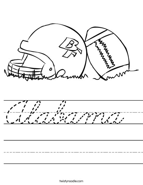 Helmet and Football Worksheet