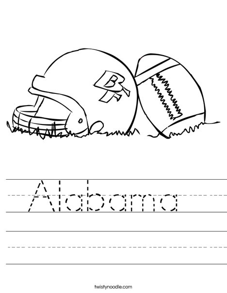 Helmet and Football Worksheet