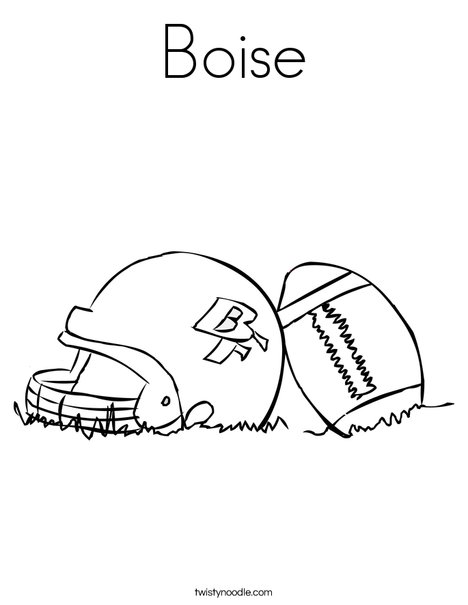 Helmet and Football Coloring Page