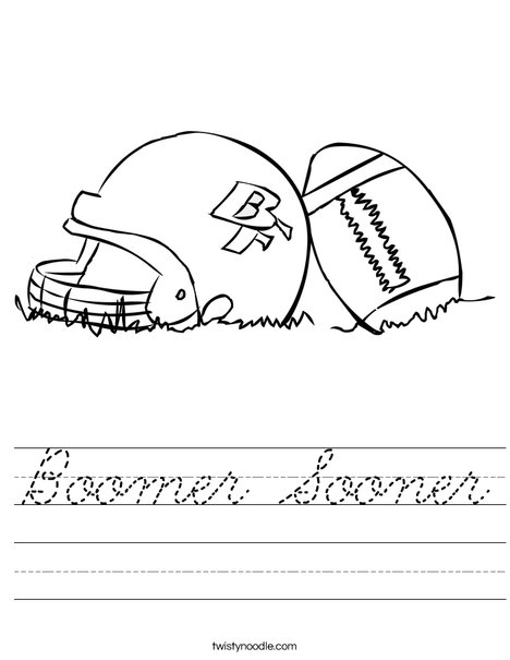 Helmet and Football Worksheet