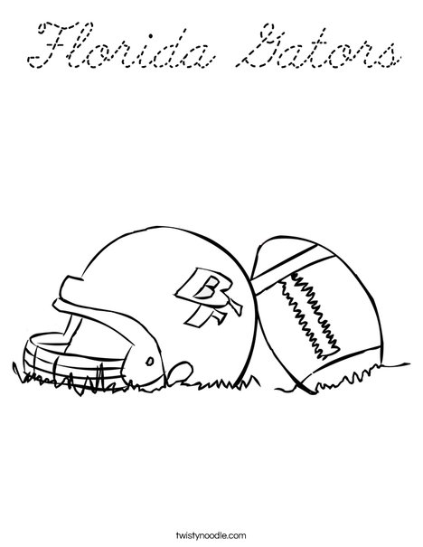 Helmet and Football Coloring Page