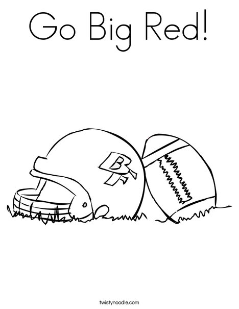 Helmet and Football Coloring Page