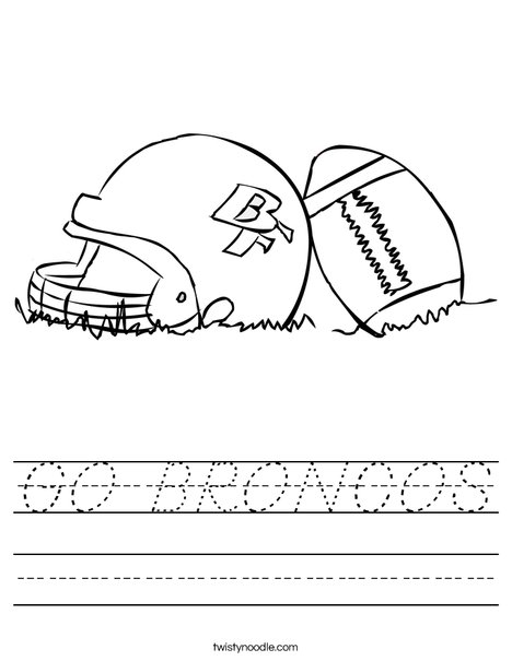 Helmet and Football Worksheet