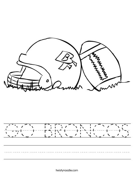 Helmet and Football Worksheet