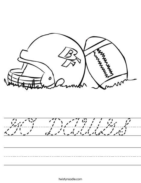 Helmet and Football Worksheet