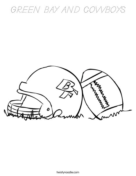 Helmet and Football Coloring Page