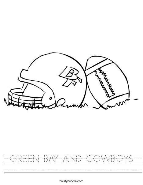 Helmet and Football Worksheet
