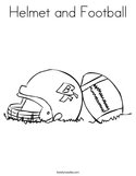 Helmet and Football Coloring Page