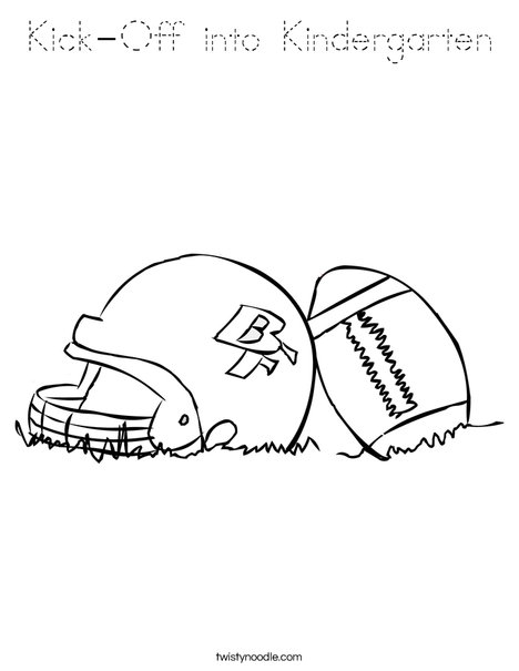 Helmet and Football Coloring Page