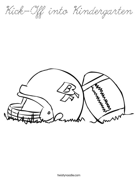 Helmet and Football Coloring Page