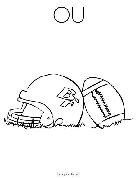 Helmet and Football Coloring Page