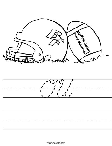 Helmet and Football Worksheet