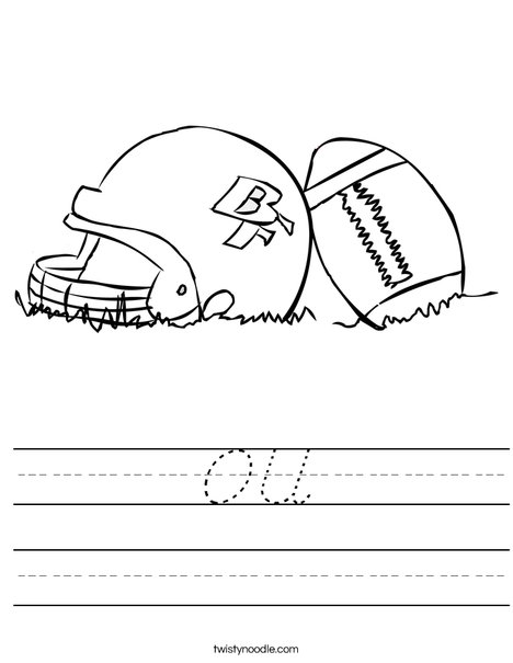 Helmet and Football Worksheet