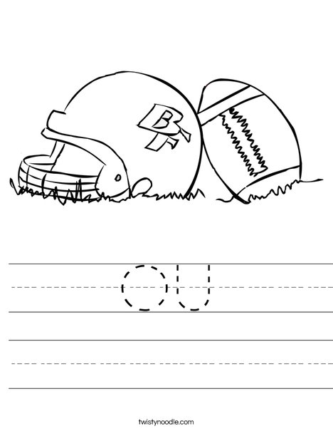 Helmet and Football Worksheet