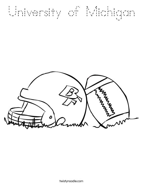 Helmet and Football Coloring Page