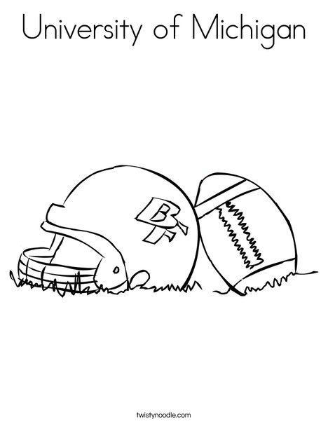 Helmet and Football Coloring Page