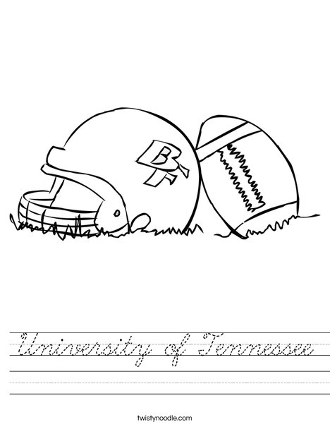 Helmet and Football Worksheet