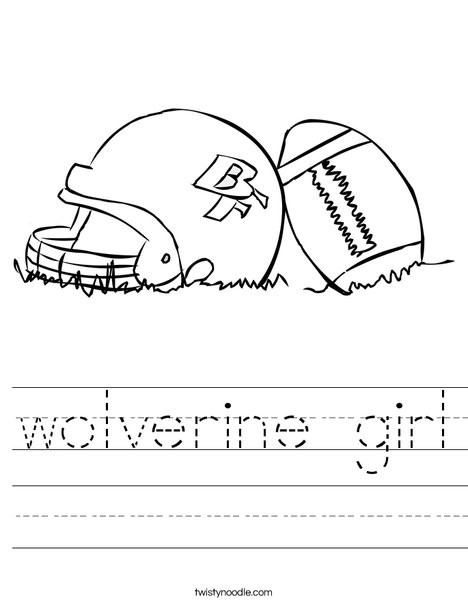 Helmet and Football Worksheet