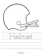 Helmet Handwriting Sheet
