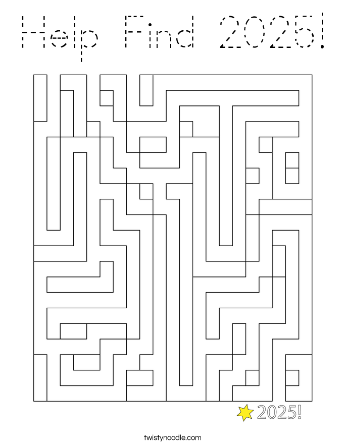 Help Find 2025! Coloring Page