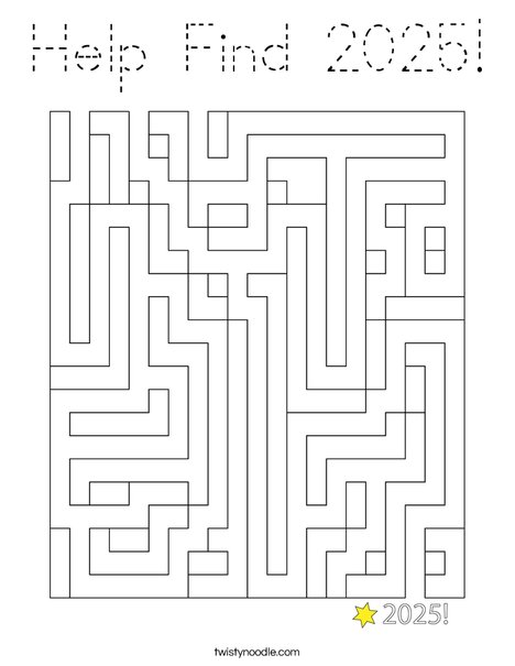 Help Find 2025! Coloring Page