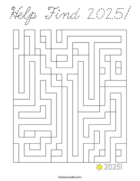 Help Find 2025! Coloring Page