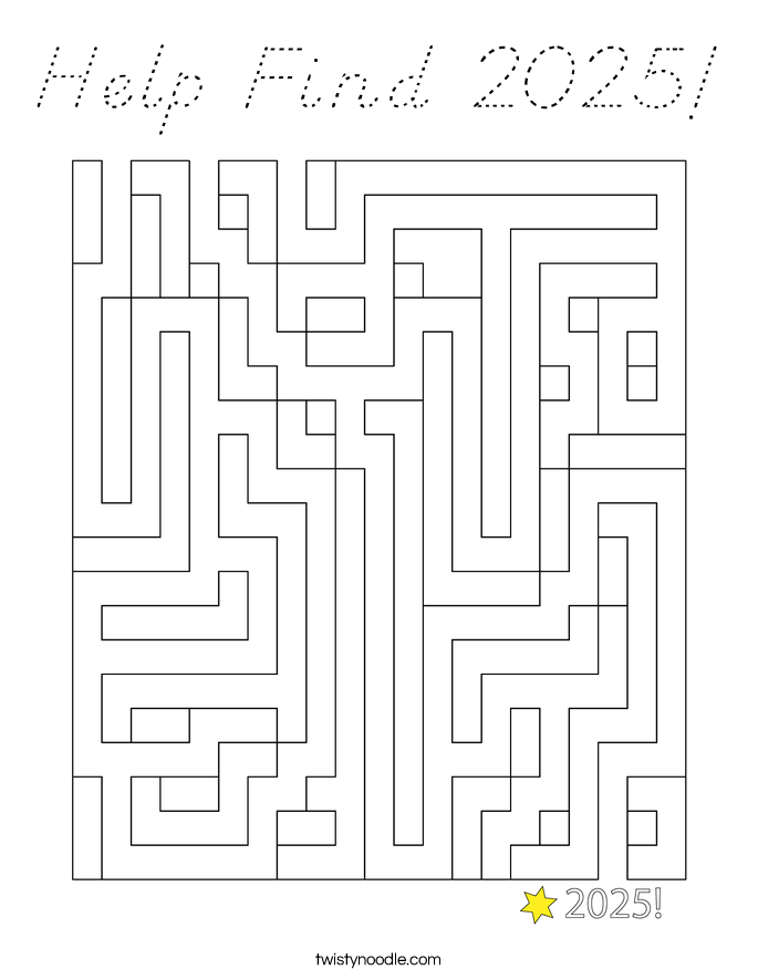 Help Find 2025! Coloring Page