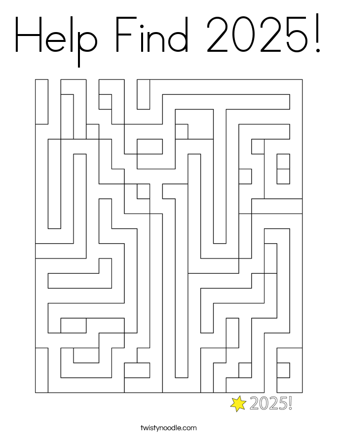 Help Find 2025! Coloring Page