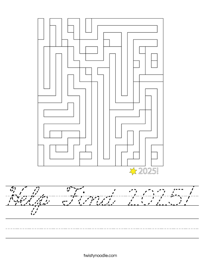 Help Find 2025! Worksheet