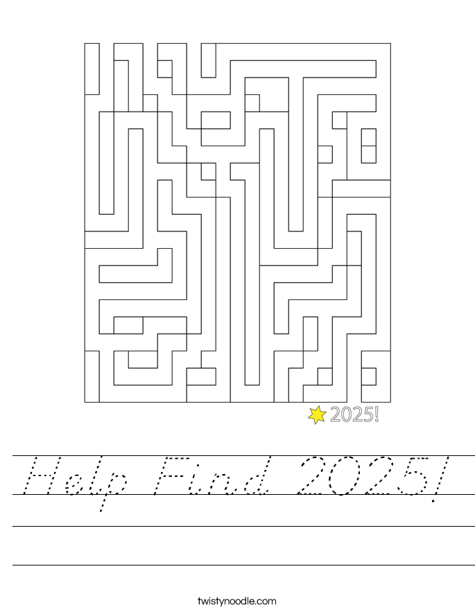 Help Find 2025! Worksheet