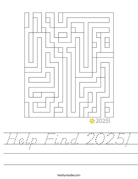 Help Find 2025! Worksheet