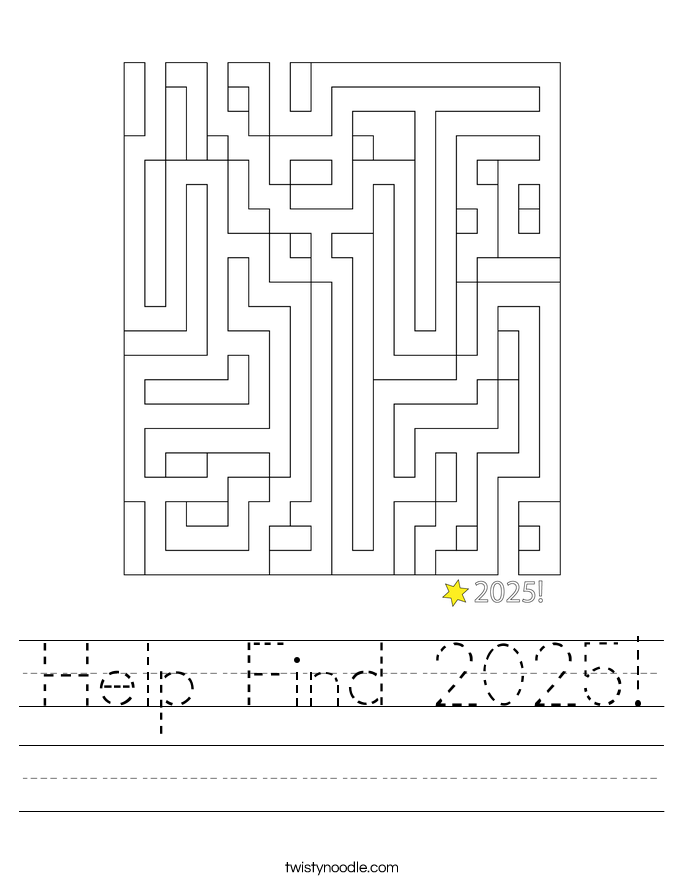 Help Find 2025! Worksheet