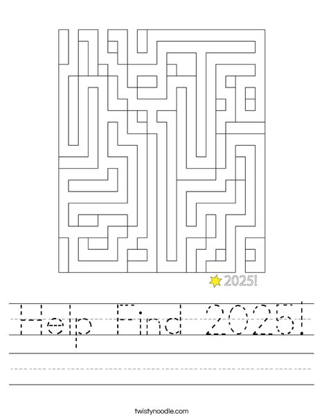 Help Find 2025! Worksheet