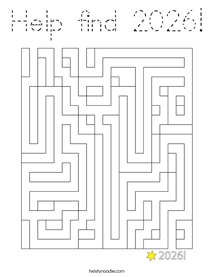Help find 2026! Coloring Page