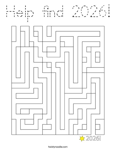 Help find 2026! Coloring Page