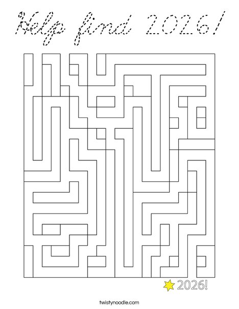 Help find 2026! Coloring Page