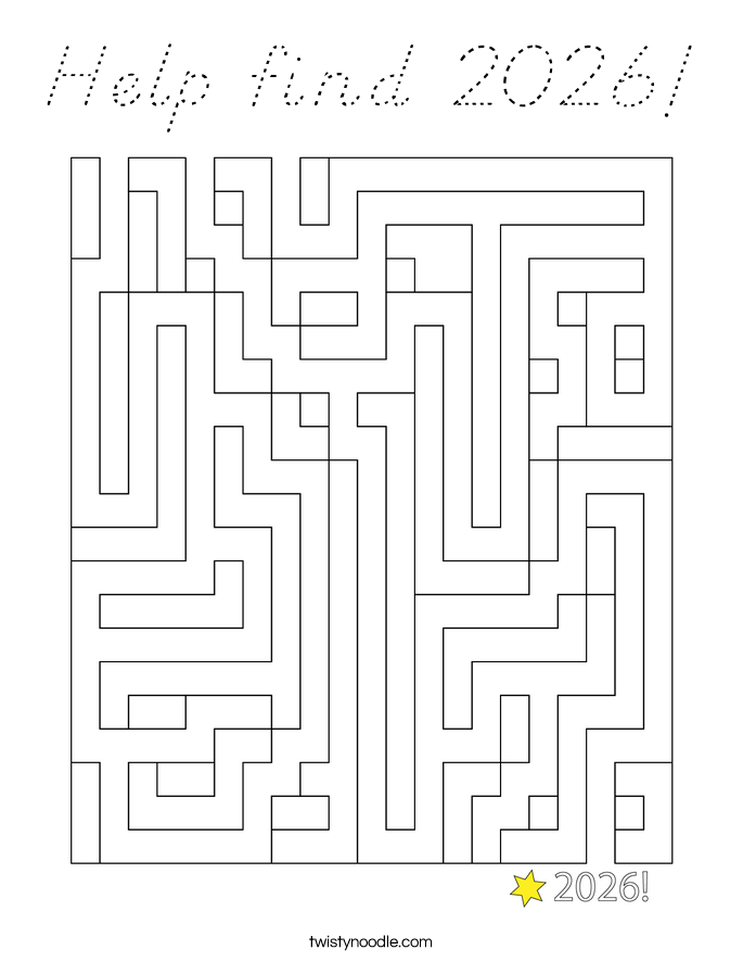 Help find 2026! Coloring Page