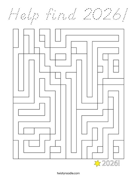Help find 2026! Coloring Page