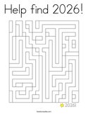 Help find 2026 Coloring Page