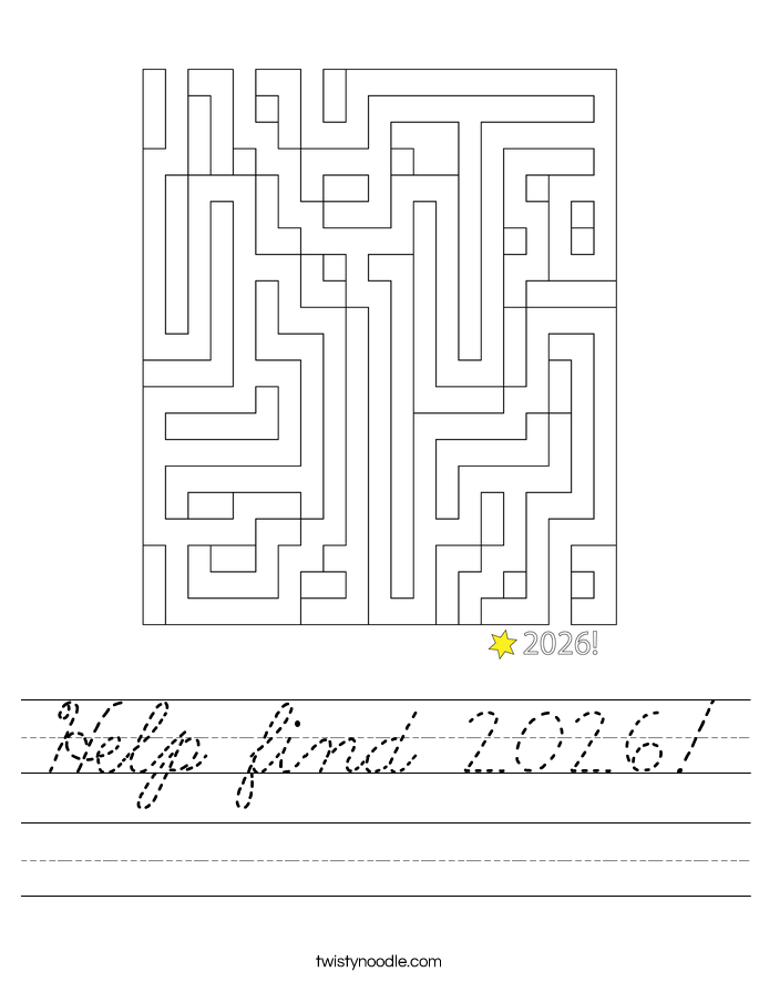 Help find 2026! Worksheet