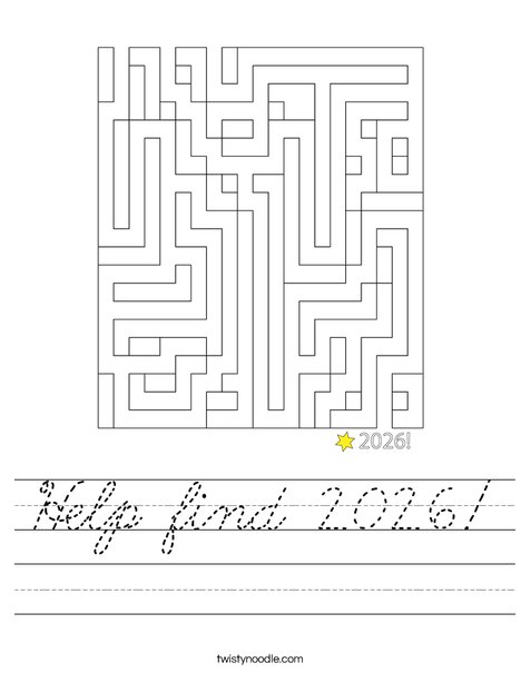 Help find 2026! Worksheet