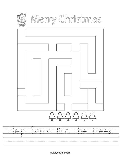 Help Santa find the trees. Worksheet
