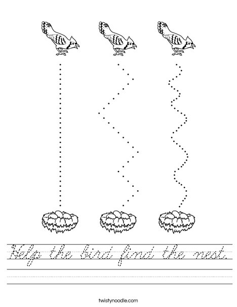 Help the bird find the nest. Worksheet